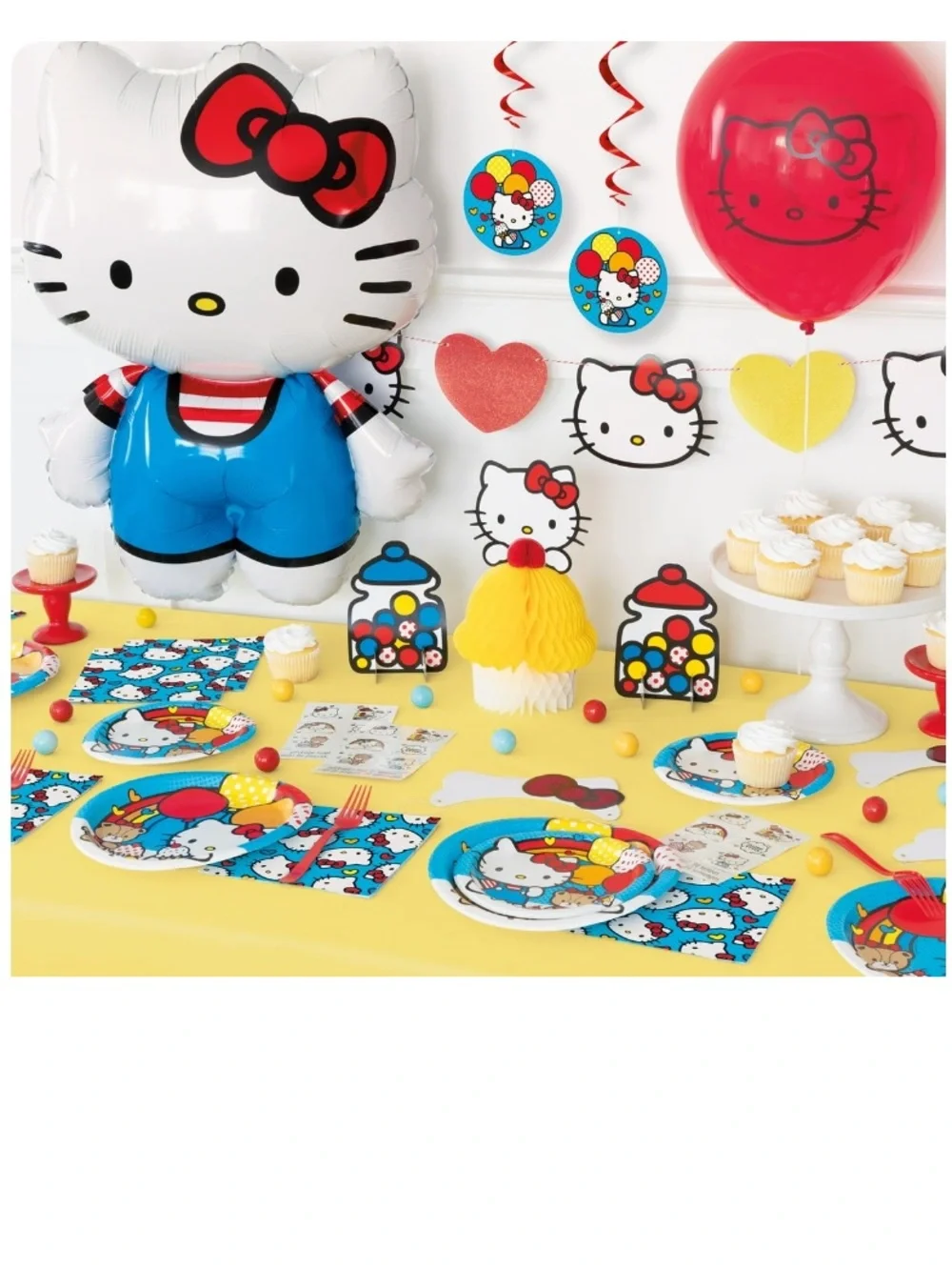 Hello Kitty Blue Party Plates & Decorations Set